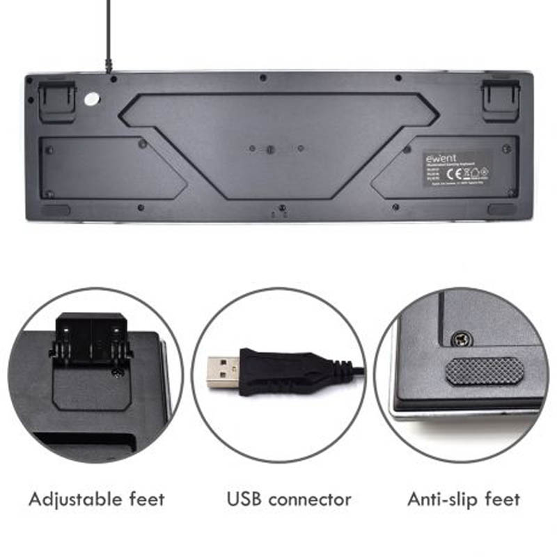 Combo Ewent PL3201 Teclado + Ratón Gaming Negro