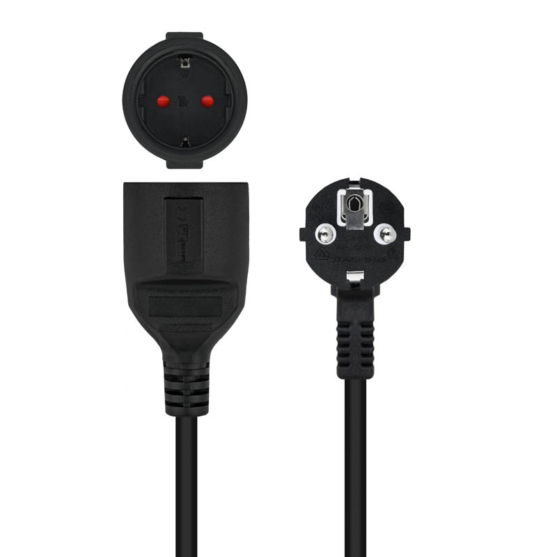 Alargador Nanocable Extension Cable Alimentación 5.0m Negro