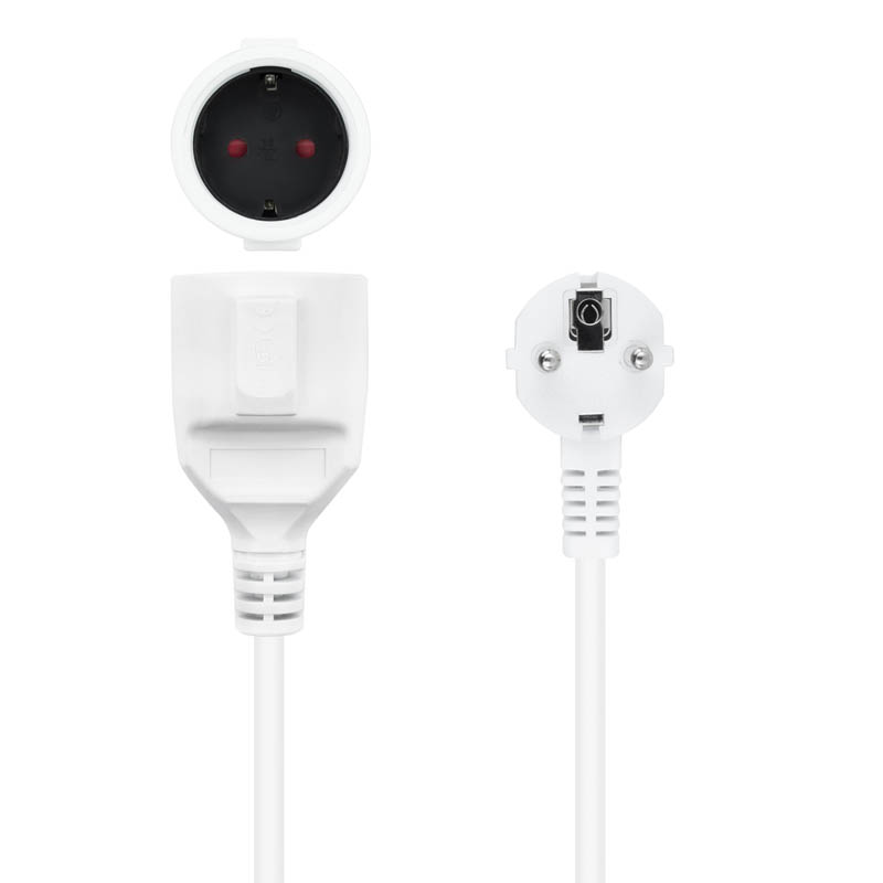 Alargador Nanocable Extension Cable Alimentación 5.0m Blanco