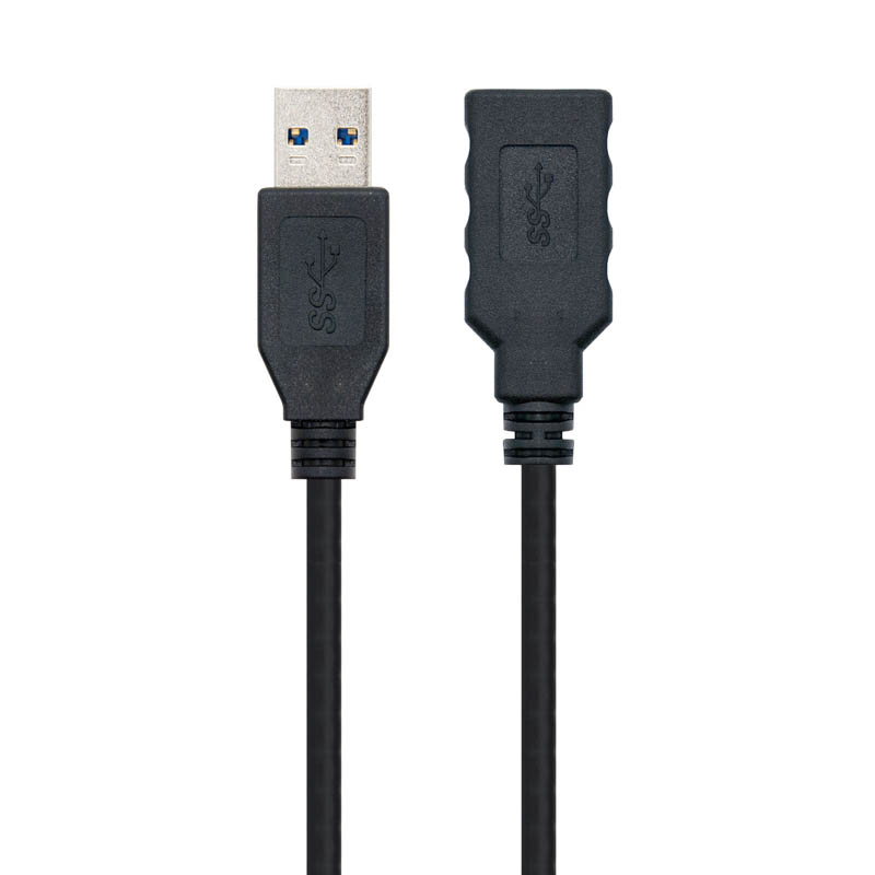 Alargador Nanocable USB 3.0 A-M a M-H 2.0m Negro