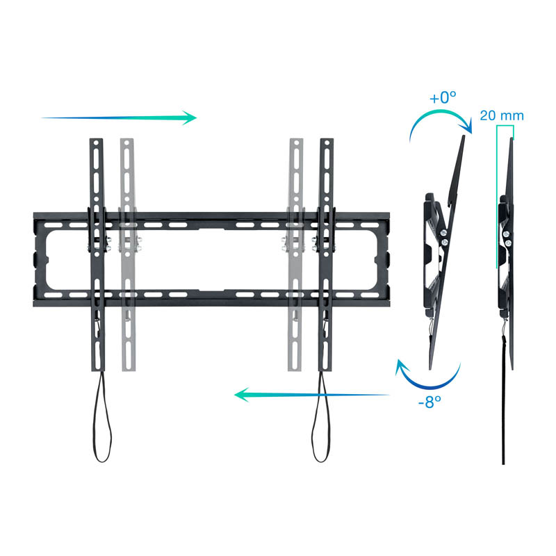 Soporte TV TooQ LP1081T-B 37 pulgadas a 80 pulgadas Negro