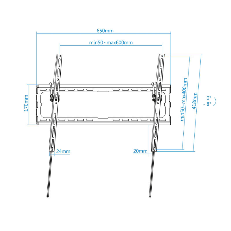 Soporte TV TooQ LP1081T-B 37 pulgadas a 80 pulgadas Negro