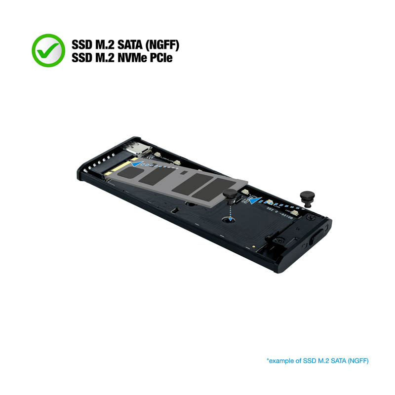 Caja Externa TooQ Shinobi RGB Para SSD M.2 Gris