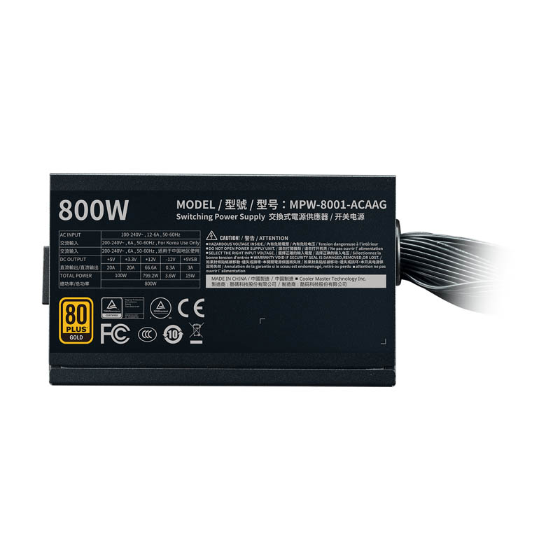 Fuente/PSU Cooler Master G Gold 80 Plus Gold 800W Bulk