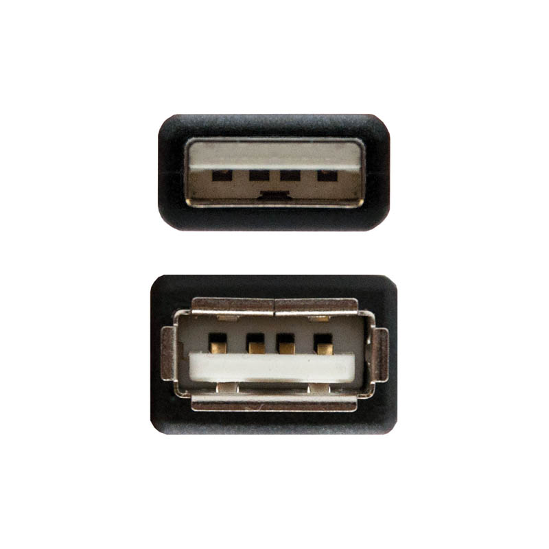 Cable Nanocable USB 2.0 A-M A-H 1.0m Negro