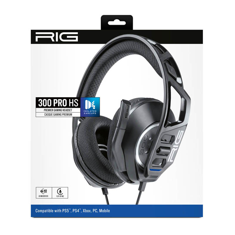 Auriculares Nacon Rig 300 Pro HS Para PS5 PC Negro