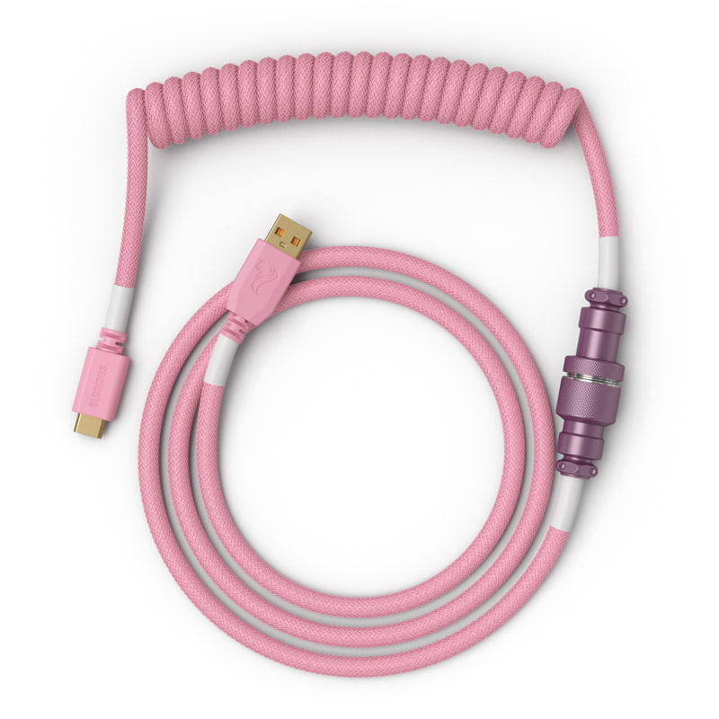 Cable Teclado Glorious PC Gaming Race Cable Espiral Rosa