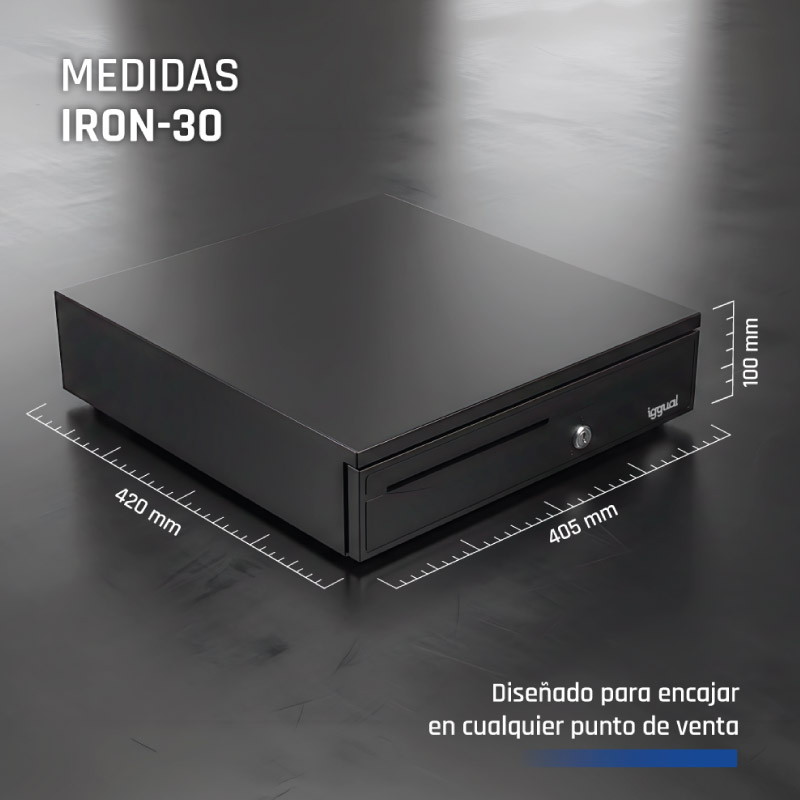 Cajón Portamonedas iggual IRON-30 42cm Negro