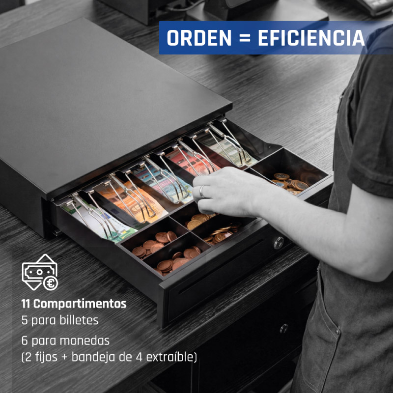 Cajón Portamonedas iggual IRON-35 42cm Negro