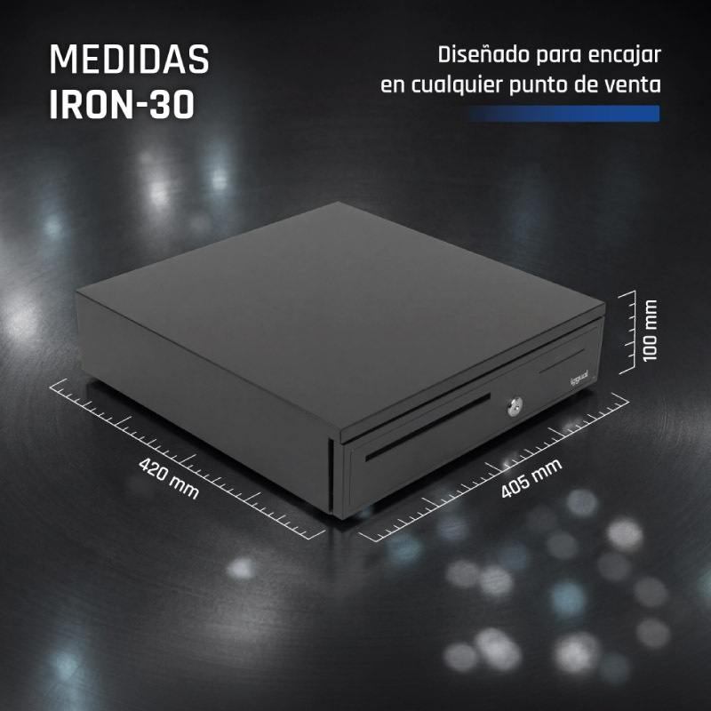 Cajón Portamonedas iggual IRON-35 42cm Negro