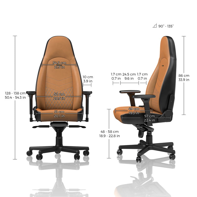 Silla  Noblechairs ICON Gaming Real Leather Marrón/Negro