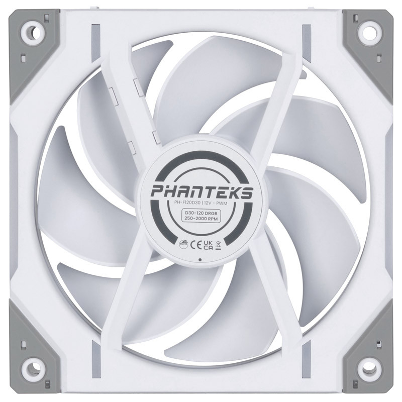 Ventilador Phanteks D30 PWM DRGB 120mm Blanco