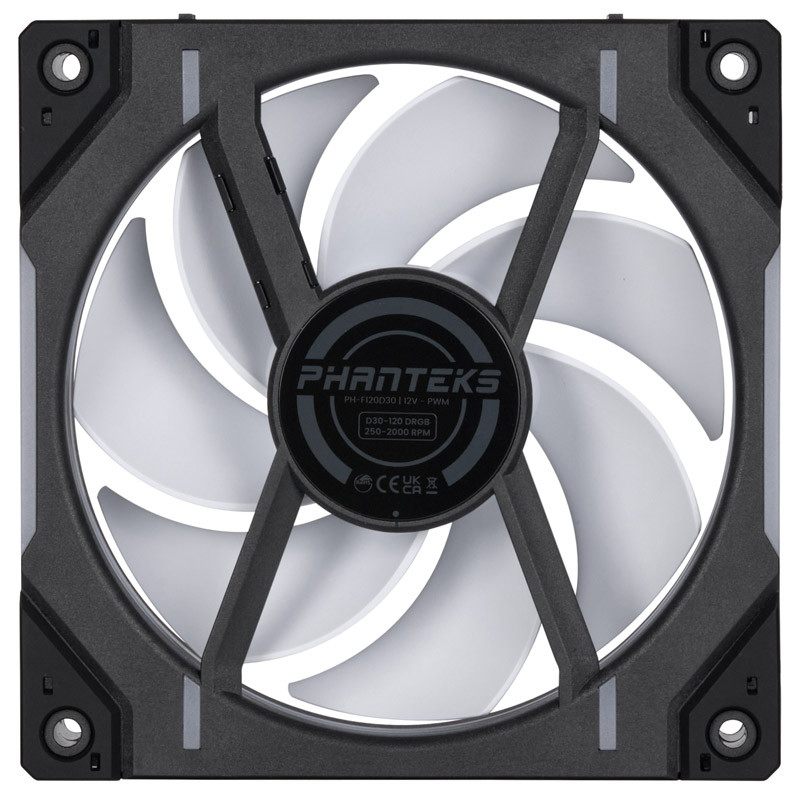 Ventilador Phanteks D30 Pack 3u PWM DRGB 120mm Negro