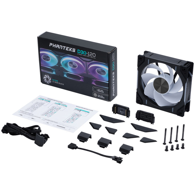 Ventilador   Phanteks D30 PWM DRGB Reverse 120mm Negro