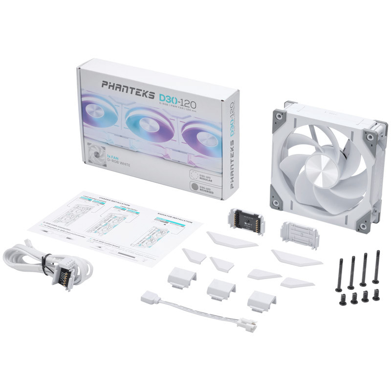 Ventilador   Phanteks D30 PWM DRGB Reverse 120mm Blanco