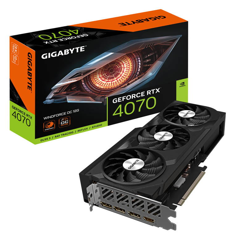 Tarjeta Gráfica  Gigabyte GeForce RTX 4070 Windforce OC 12GB GDDR6X DLSS3