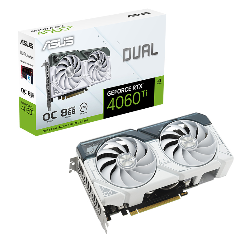 Tarjeta Gráfica Asus Dual GeForce RTX 4060 Ti OC Gaming White 8GB GDDR6 DLSS3