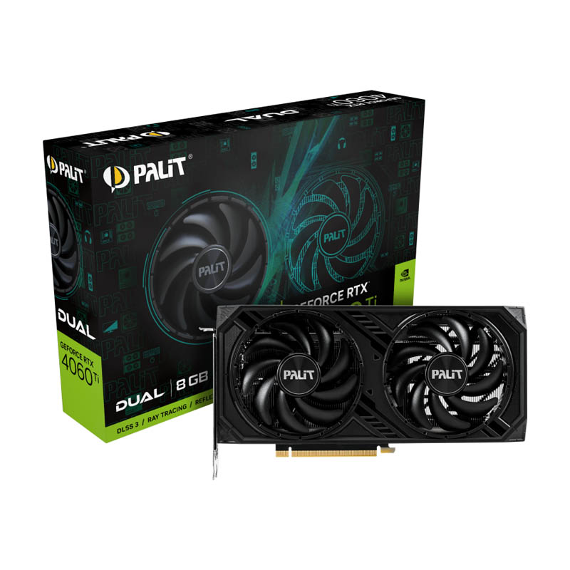 Tarjeta Gráfica Palit GeForce RTX 4060 Ti Dual 8GB GDDR6 DLSS3
