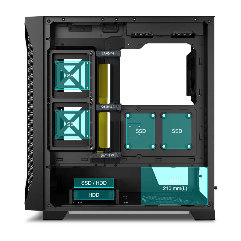 Caja/Torre Gamdias Athena P1 ARGB Mesh Negro