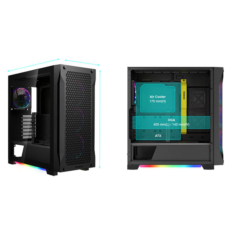 Caja/Torre Gamdias Athena P1 ARGB Mesh Negro