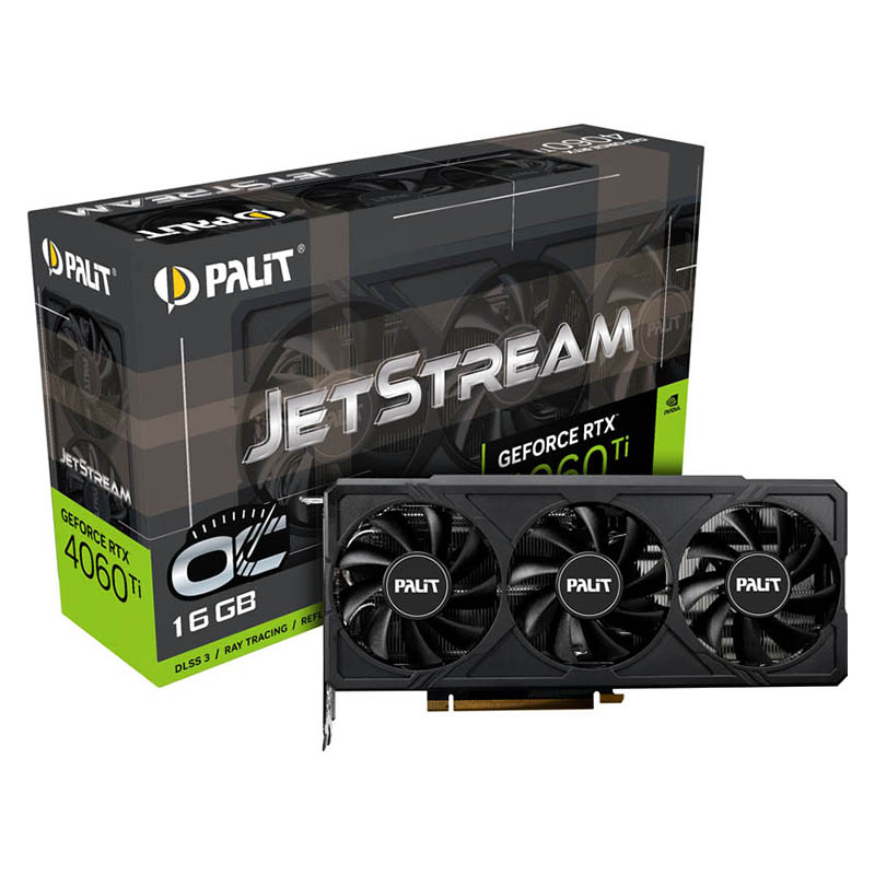 Tarjeta Gráfica Palit GeForce RTX 4060 Ti JetStream OC 16GB GDDR6 DLSS3