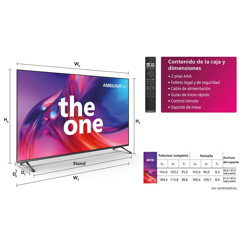 TV/Televisión Philips 75PUS8818 75 pulgadas Smart TV UHD 120Hz 4K HDR10