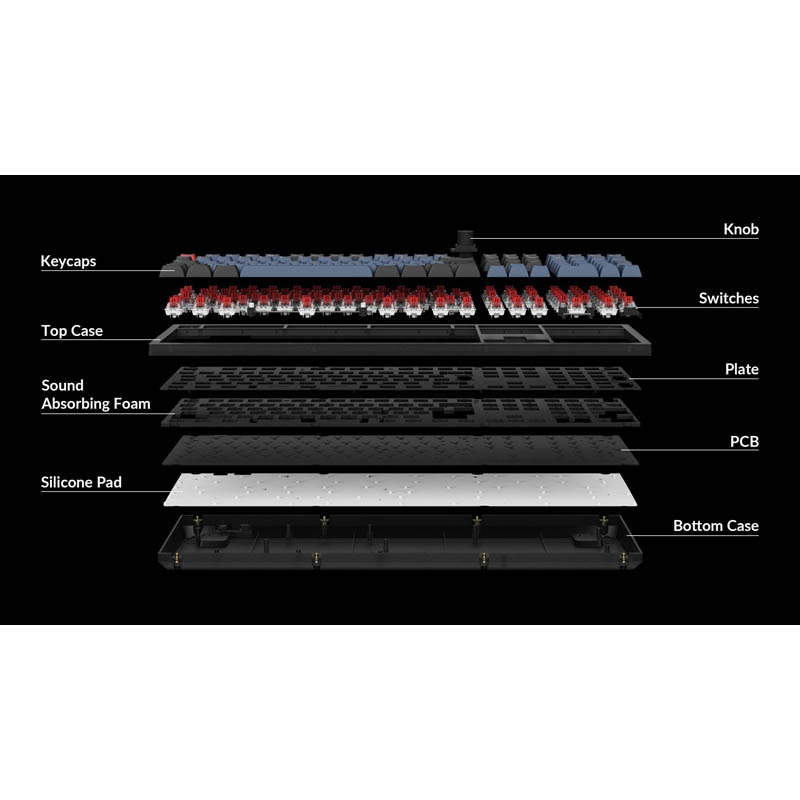 Teclado para Mac y Windows Keychron V6 ISO-ES RGB Hot-Swappable Switch  K Pro Red