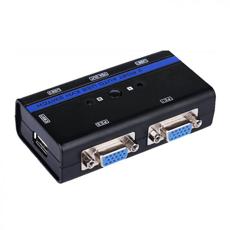Switch KVM Aisens A111-0064 KVM VGA USB 1U-2PC+Cable Negro