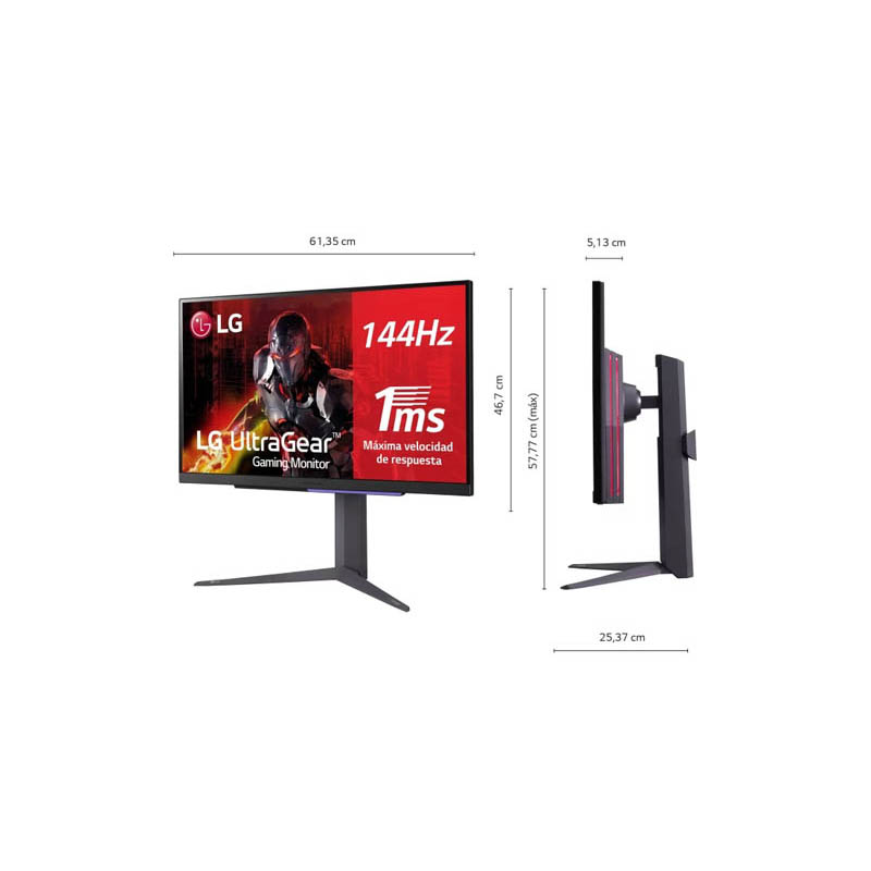 Monitor LG UltraGear 27GR93U-B Gaming  27 pulgadas UHD IPS 144Hz HDR 10 FreeSync