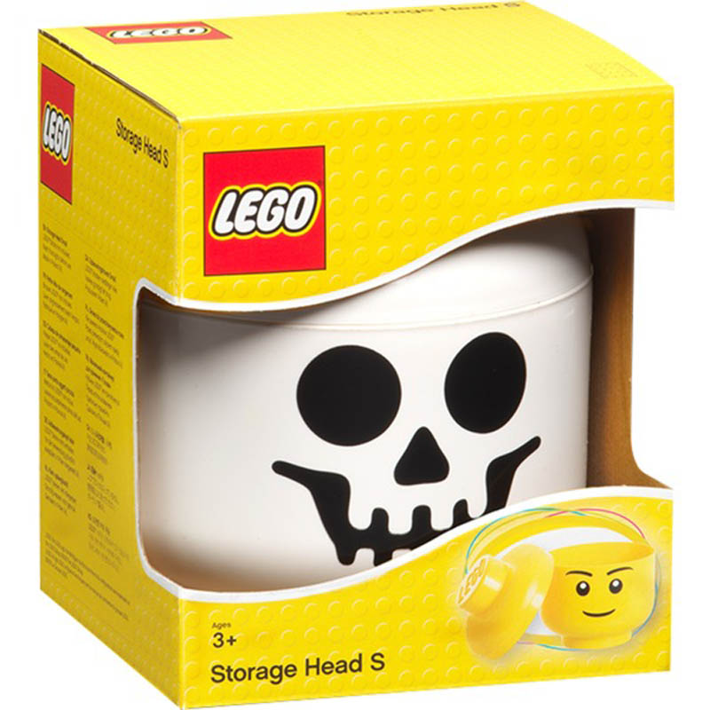 Lego Storage Head "Skeleton" Small Blanco Negro