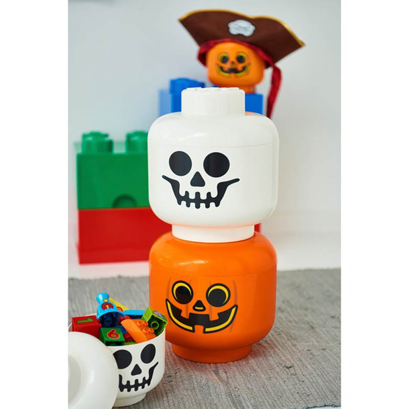 Lego Storage Head "Skeleton" Small Blanco Negro