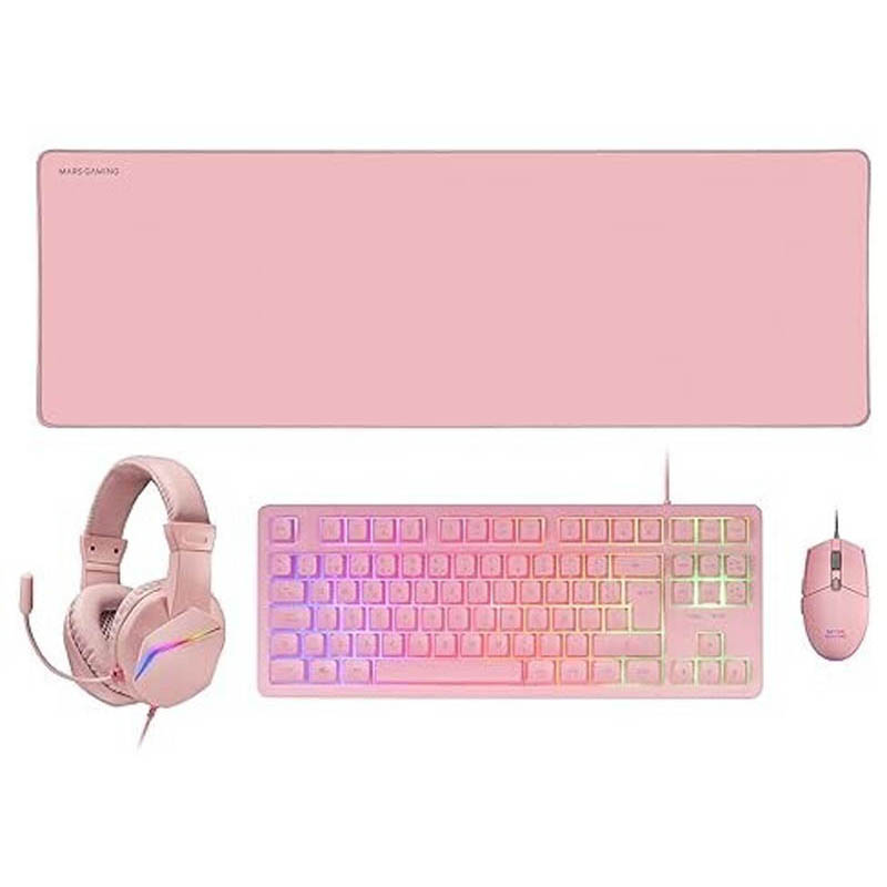 Combo  Mars Gaming 4EN1 MCP-RGB3 Rosa