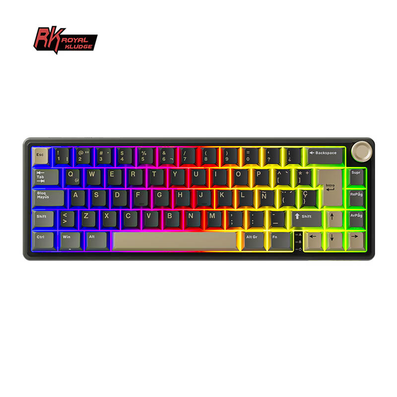 Teclado para Mac y Windows Royal Kludge RKR65 ISO-ES Hot-Swappable Switch Chartreuse Phantom