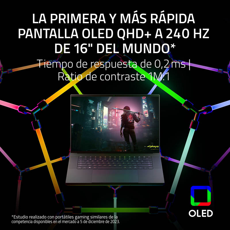 Portátil Razer Blade 16 RZ09 N3-R311 i9-14900HX RTX 4070 16GB 1TB 16 pulgadas W11H