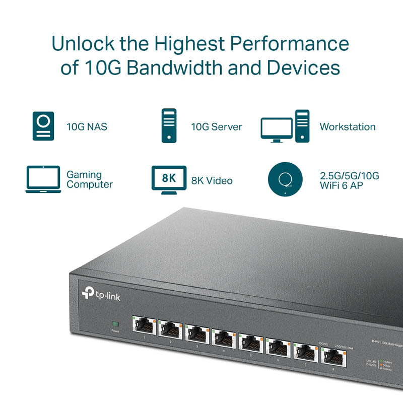 Switch TP-Link TL-SX1008 8 Puertos 10G
