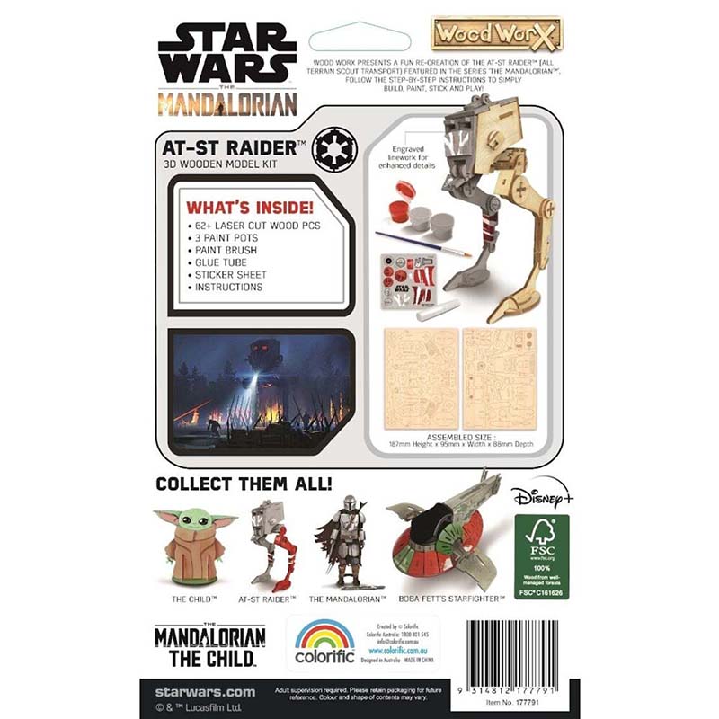 Réplica Woodwork Madera Para Pintar Star Wars AT-ST Walker Imperial