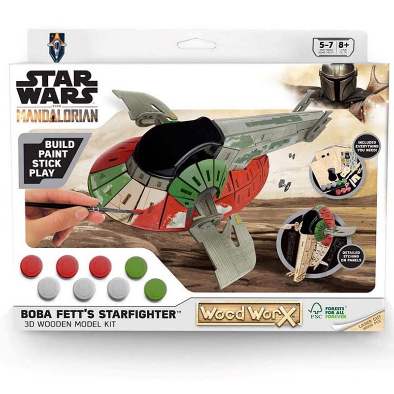 Réplica Woodwork Madera Para Pintar Star Wars Boba Fett Slave 1