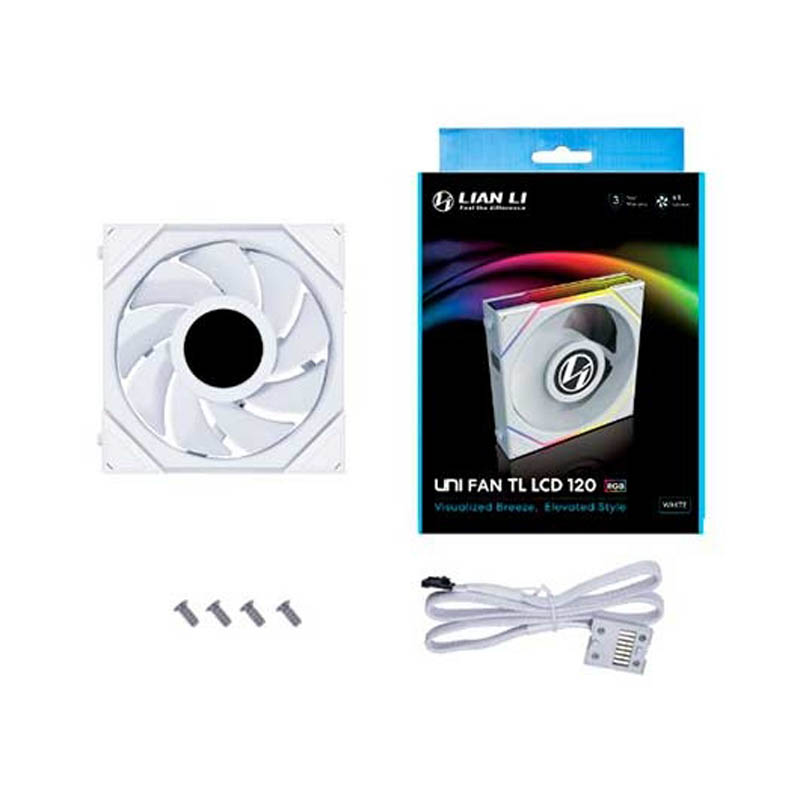 Ventilador Lian Li Uni Fan TL LCD Reverse 120mm Blanco