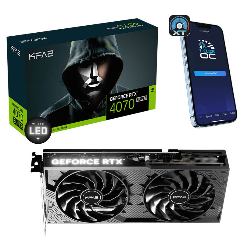 Tarjeta Gráfica KFA2 GeForce RTX 4070 SUPER 1-Click OC 2X V2 12GB GDDR6X DLSS3