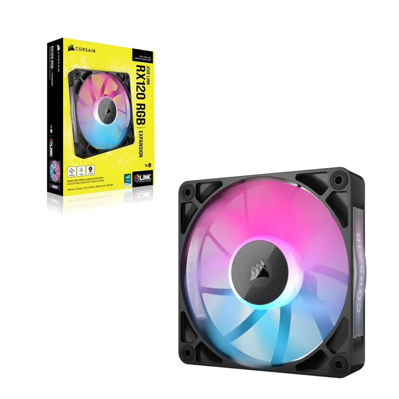 Ventilador Corsair iCUE LINK RX120 RGB 120mm PWM Negro