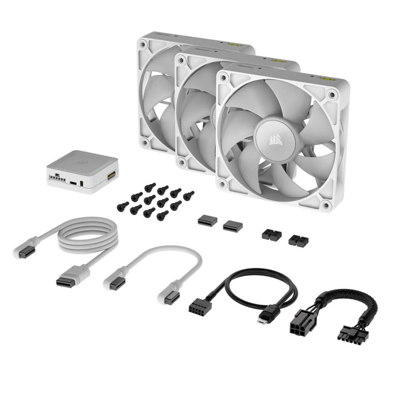 Ventilador Corsair iCUE LINK RX120 RGB 120mm PWM Triple Pack Blanco
