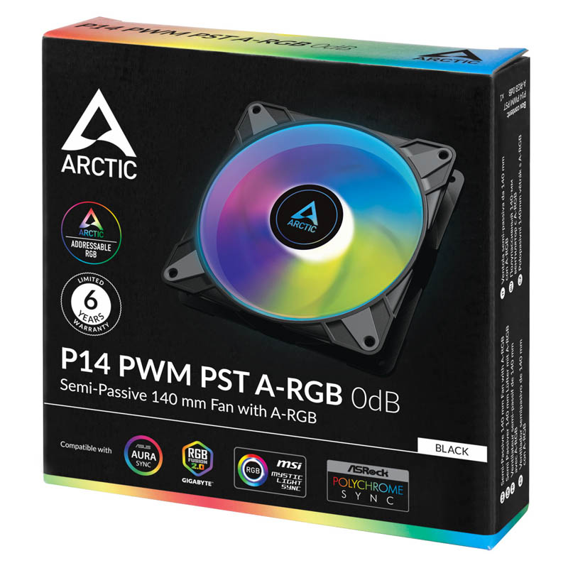 Ventilador Arctic P14 PWM PST A-RGB 140mm Negro
