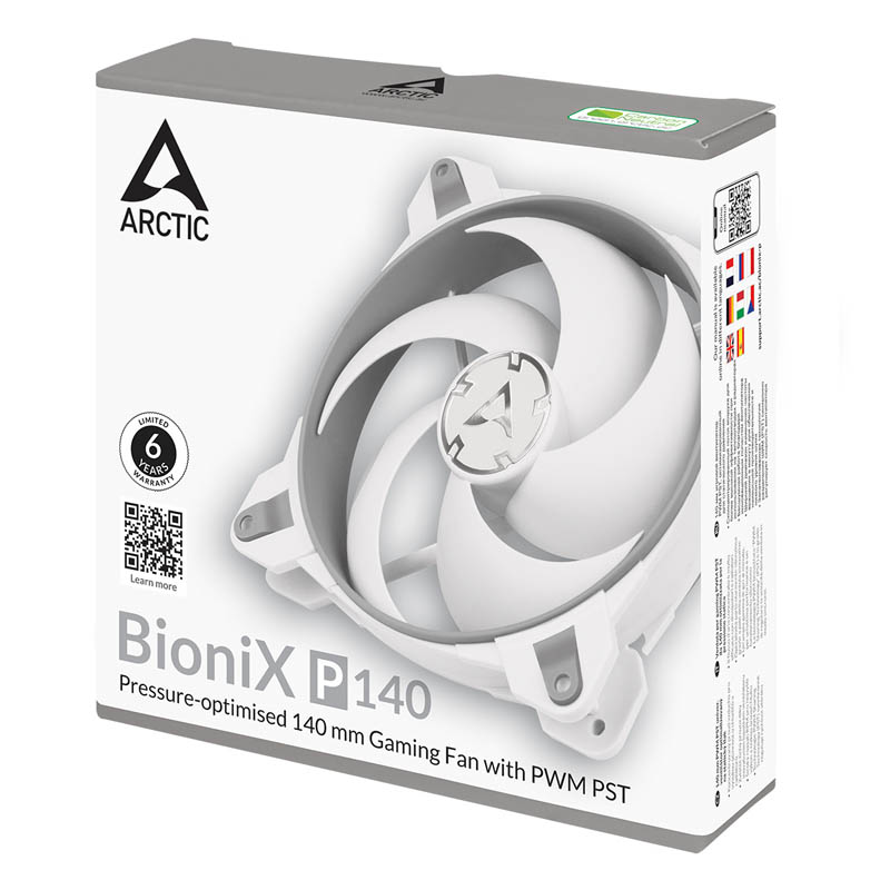 Ventilador Arctic BioniX F140 PWM PST 140mm Blanco Gris