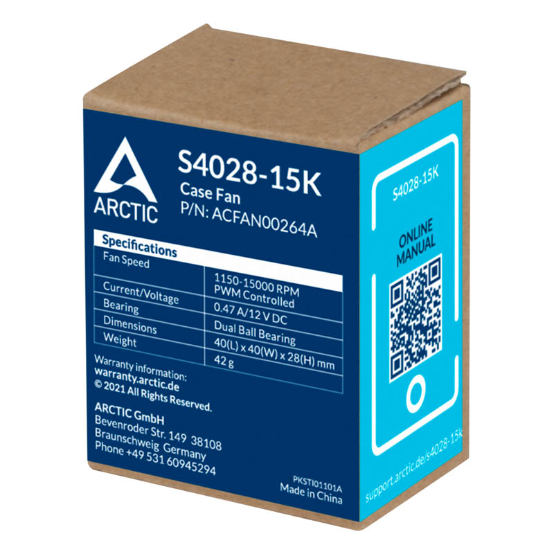 Ventilador Arctic S4028-15K RPM 40mm Negro