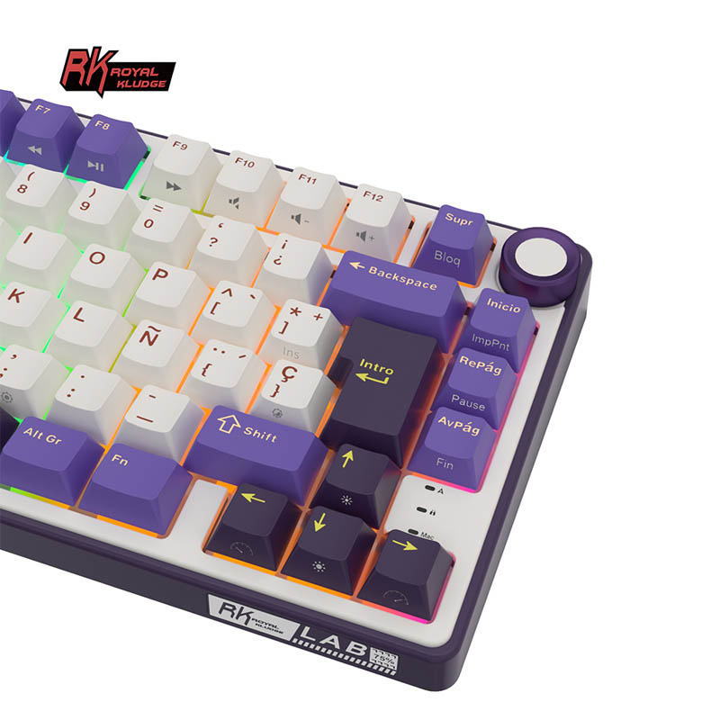 Teclado para Mac y Windows Royal Kludge RKR75 ISO-ES Hot-Swappable Switch Silver Speed Blackberry