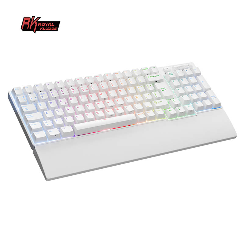 Teclado para Mac y Windows Royal Kludge RK96 ISO-ES Hot-Swappable Switch Brown Wireless Blanco