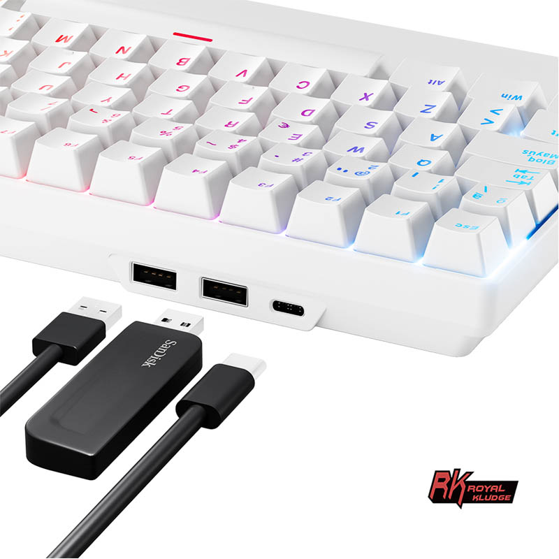 Teclado para Mac y Windows Royal Kludge RK96 ISO-ES Hot-Swappable Switch Brown Wireless Blanco