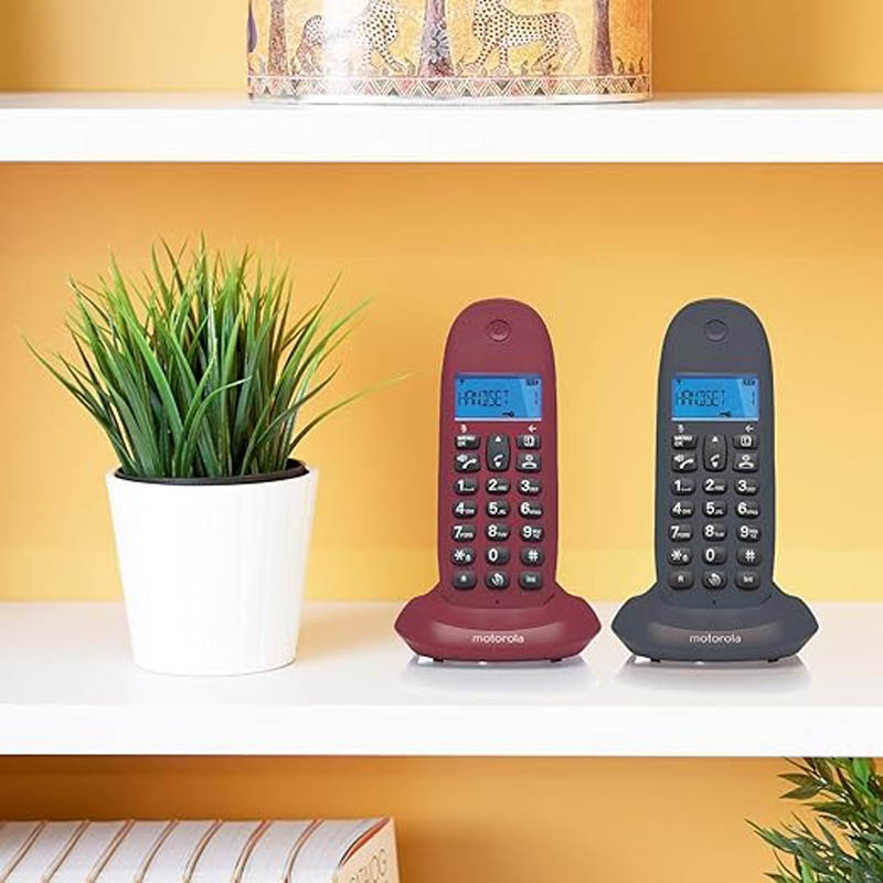 Teléfono Fijo Motorola C1002 LB Duo Gris Granate