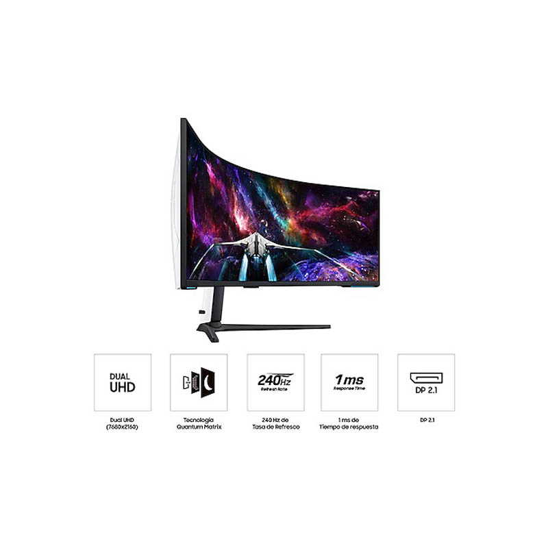 Monitor Samsung Odyssey Neo G9 57 pulgadas 8K DUHD VA 240Hz 1ms HDR FreeSync Curvo