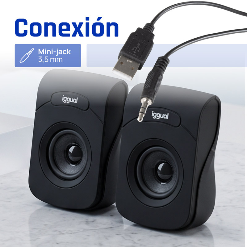 Altavoces iggual IGG316993 USB + Mini-Jack 6W